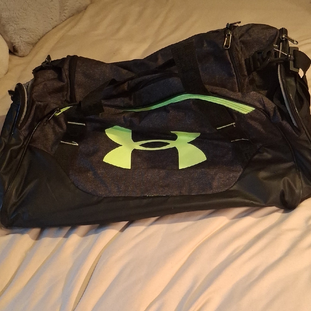 Under Armour Black And Lime Green Large Duffel